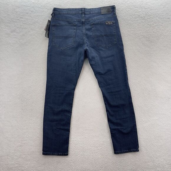 Buffalo David Bitton Ash-x Jeans Men's 34x32 Blue Dark Wash Slim Stretch Denim - Picture 7 of 12